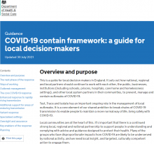 COVID-19 contain framework: a guide for local decision-makers [Updated 30 July 2021]